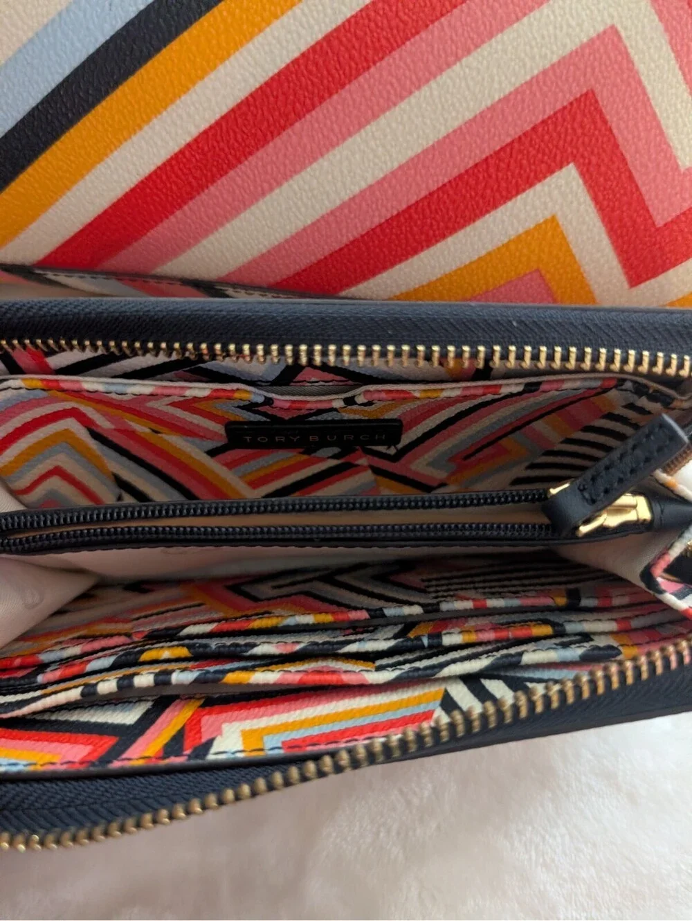 Tori Burch Kerrington zip top tote with matching wallet